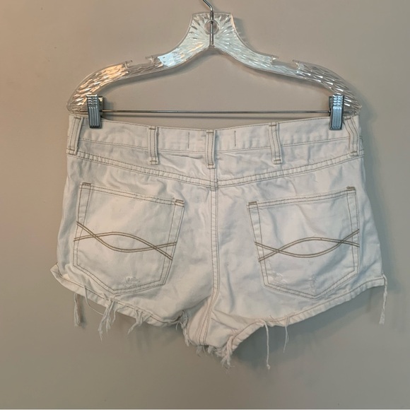 Abercrombie & Fitch White Ripped Jean Shorts High Rise 31 - Picture 8 of 8